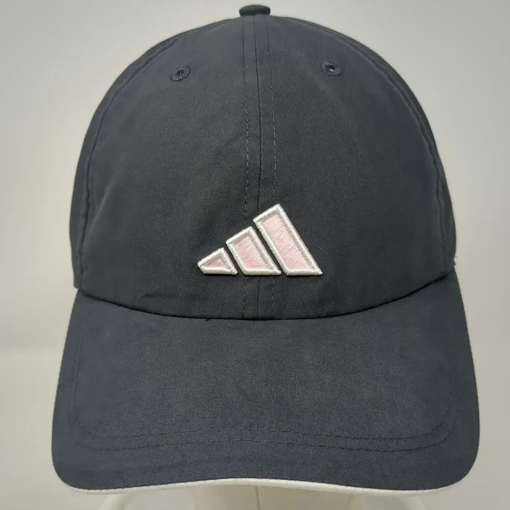 Adidas Baseball Cap Blue One Size Climalite Polyester Strapback Pink Logo Hat